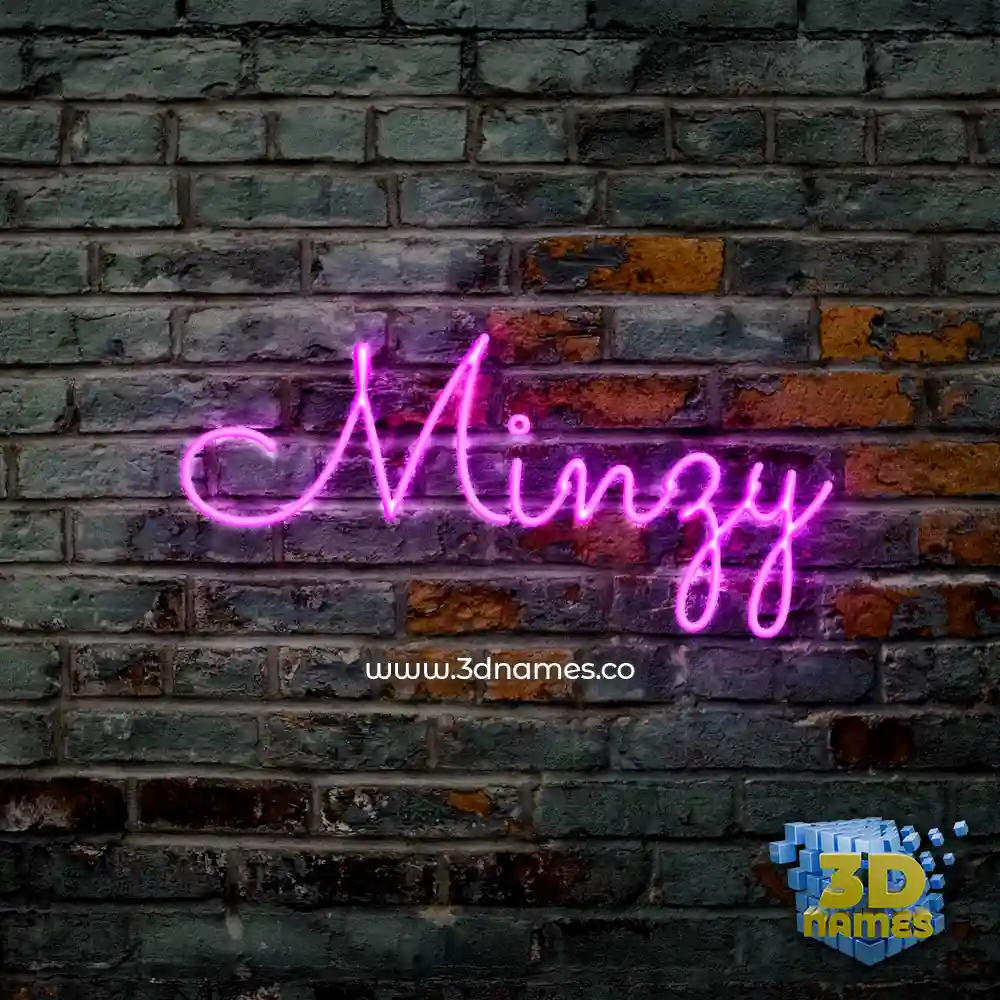 minzy in Pink Neon style - 3D name wallpaper