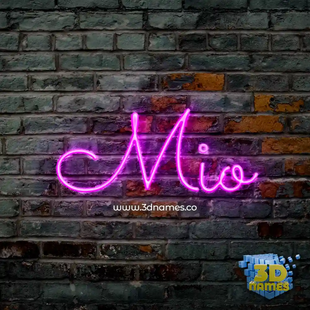mio in Pink Neon style - 3D name wallpaper