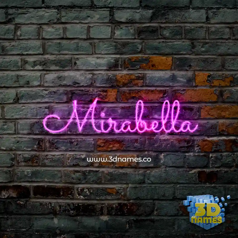 mirabella in Pink Neon style - 3D name wallpaper