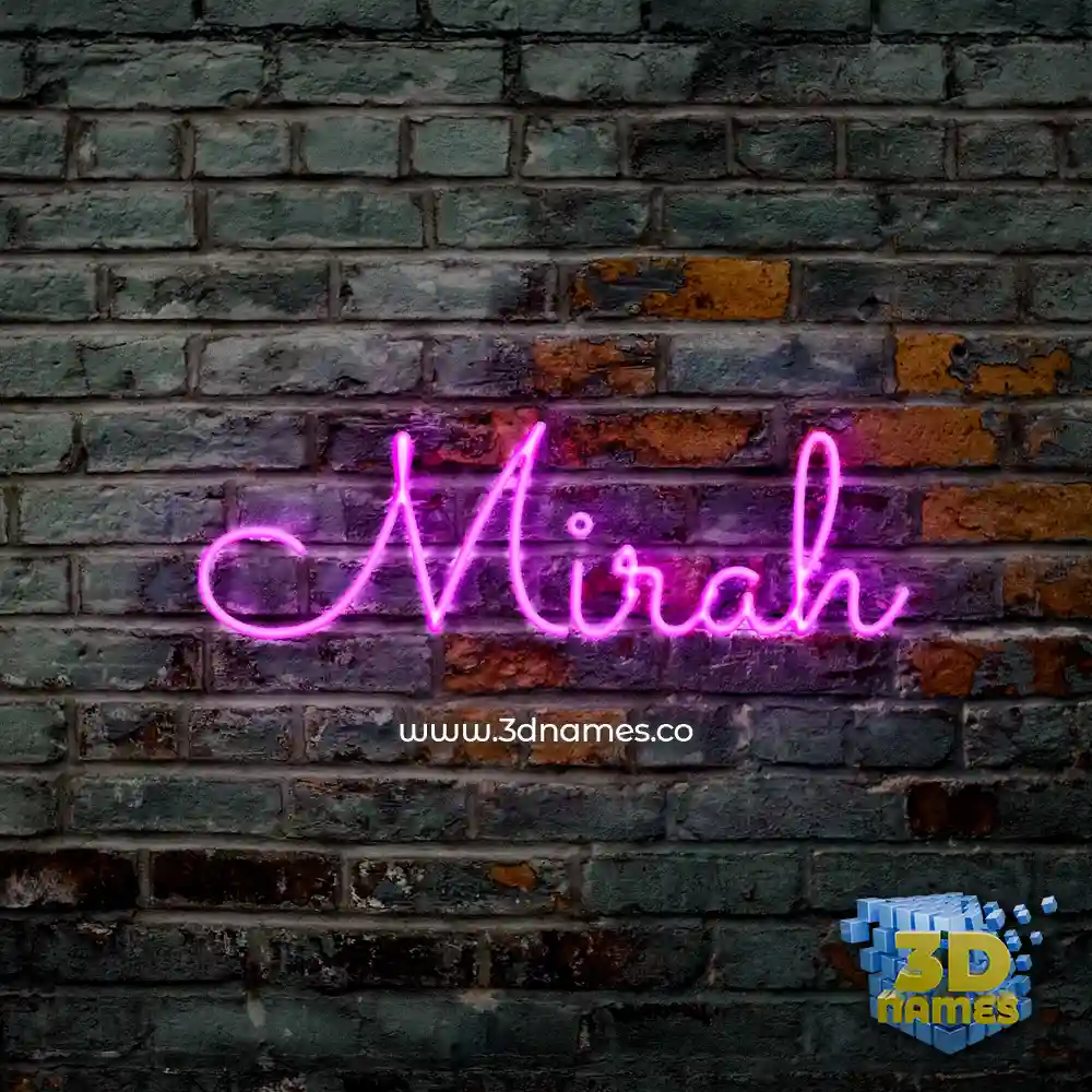 mirah in Pink Neon style - 3D name wallpaper
