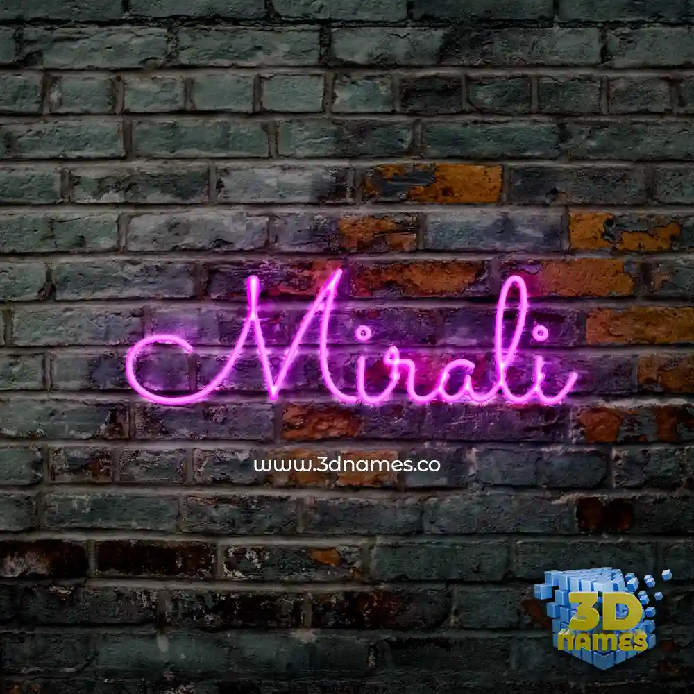 mirali in Pink Neon style - 3D name wallpaper