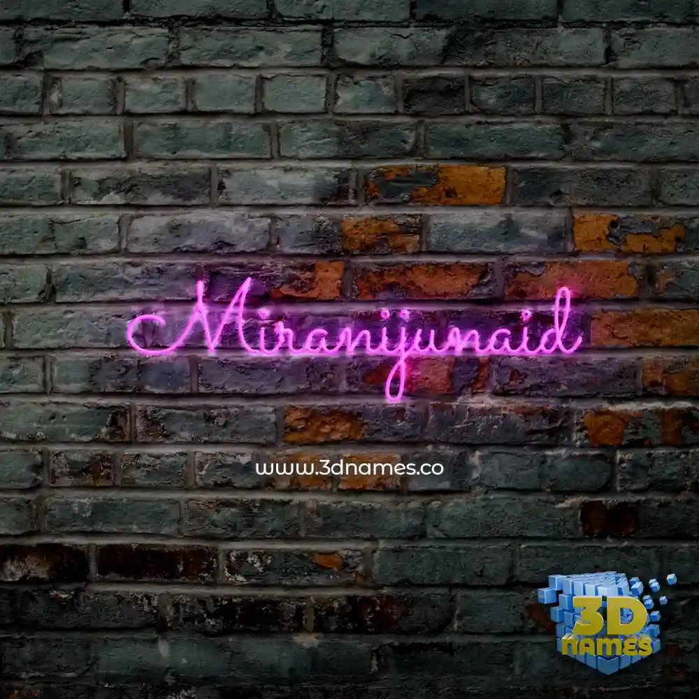miranijunaid in Pink Neon style - 3D name wallpaper