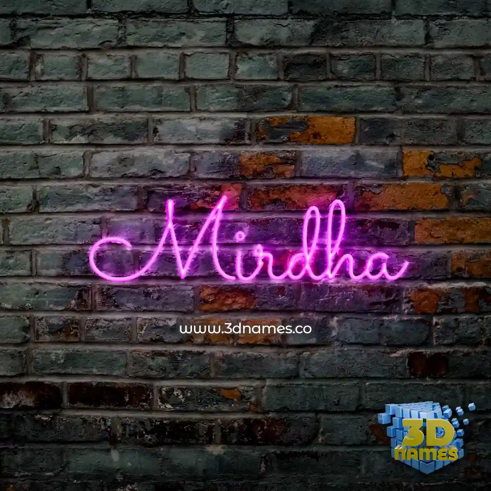 mirdha in Pink Neon style - 3D name wallpaper