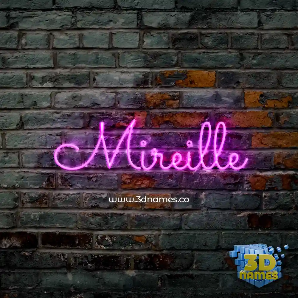 mireille in Pink Neon style - 3D name wallpaper