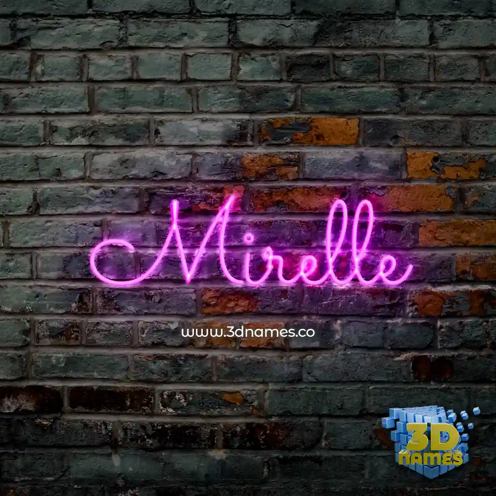 mirelle in Pink Neon style - 3D name wallpaper