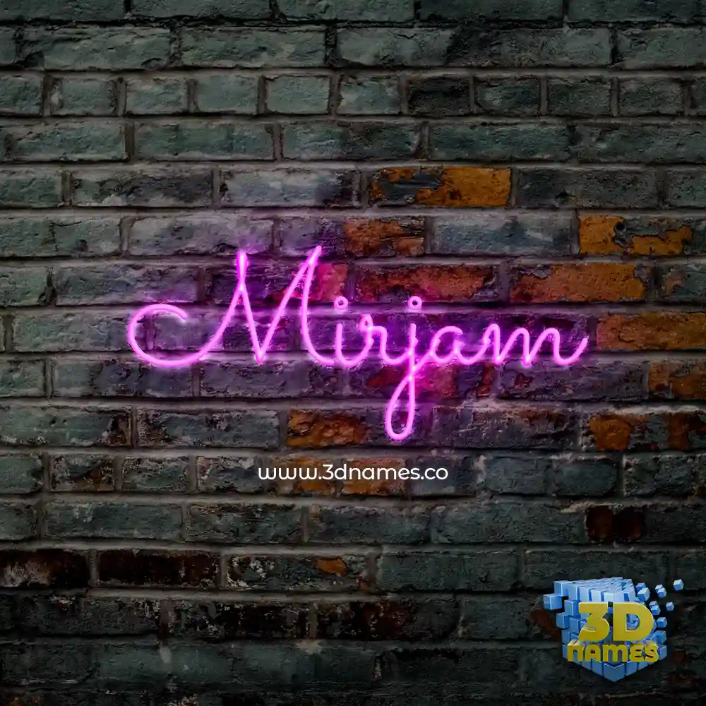 mirjam in Pink Neon style - 3D name wallpaper