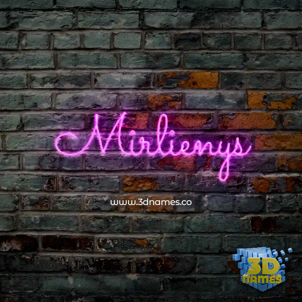 mirlienys in Pink Neon style - 3D name wallpaper