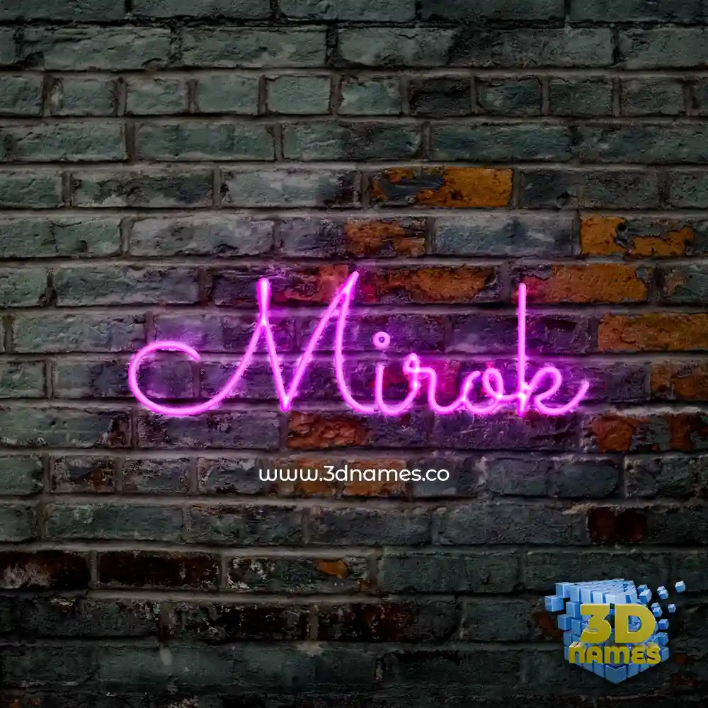 mirok in Pink Neon style - 3D name wallpaper