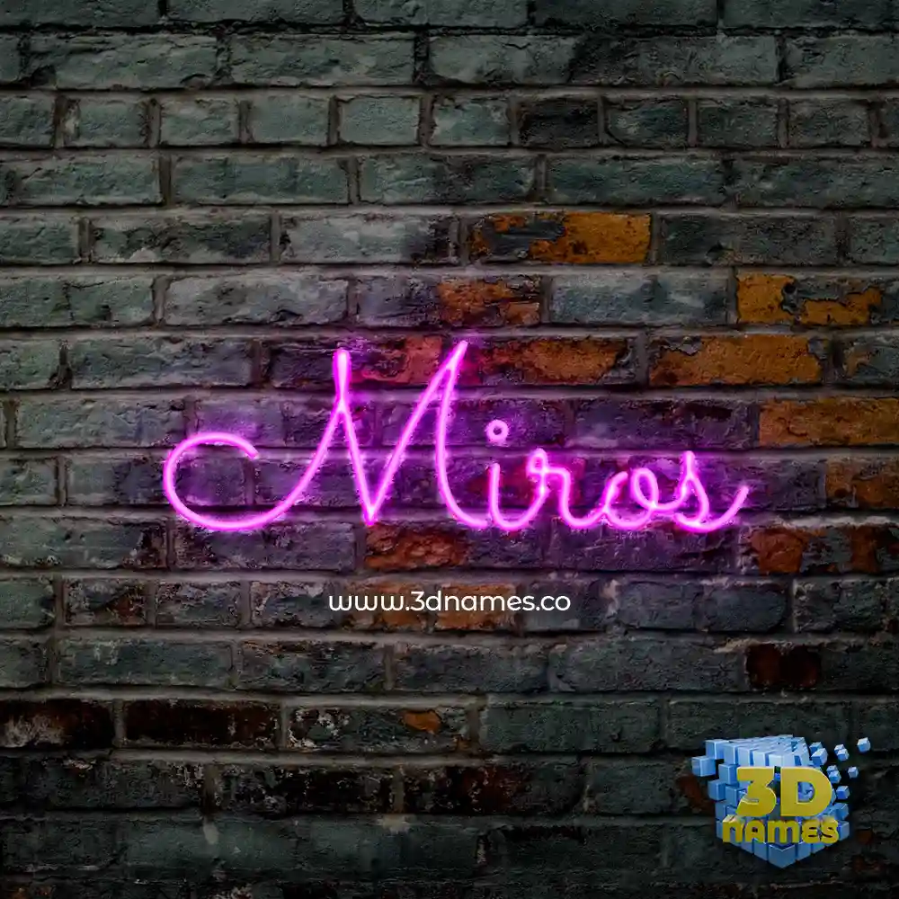 miros in Pink Neon style - 3D name wallpaper