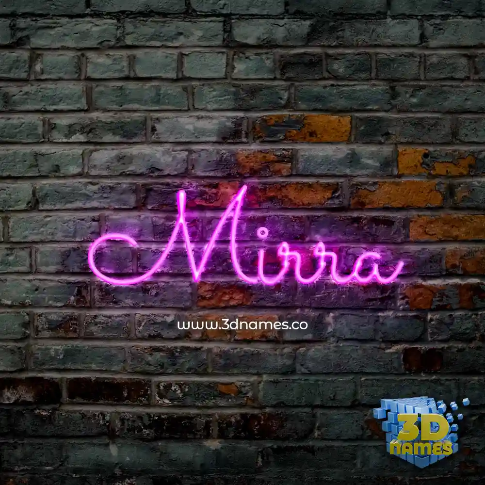 mirra in Pink Neon style - 3D name wallpaper