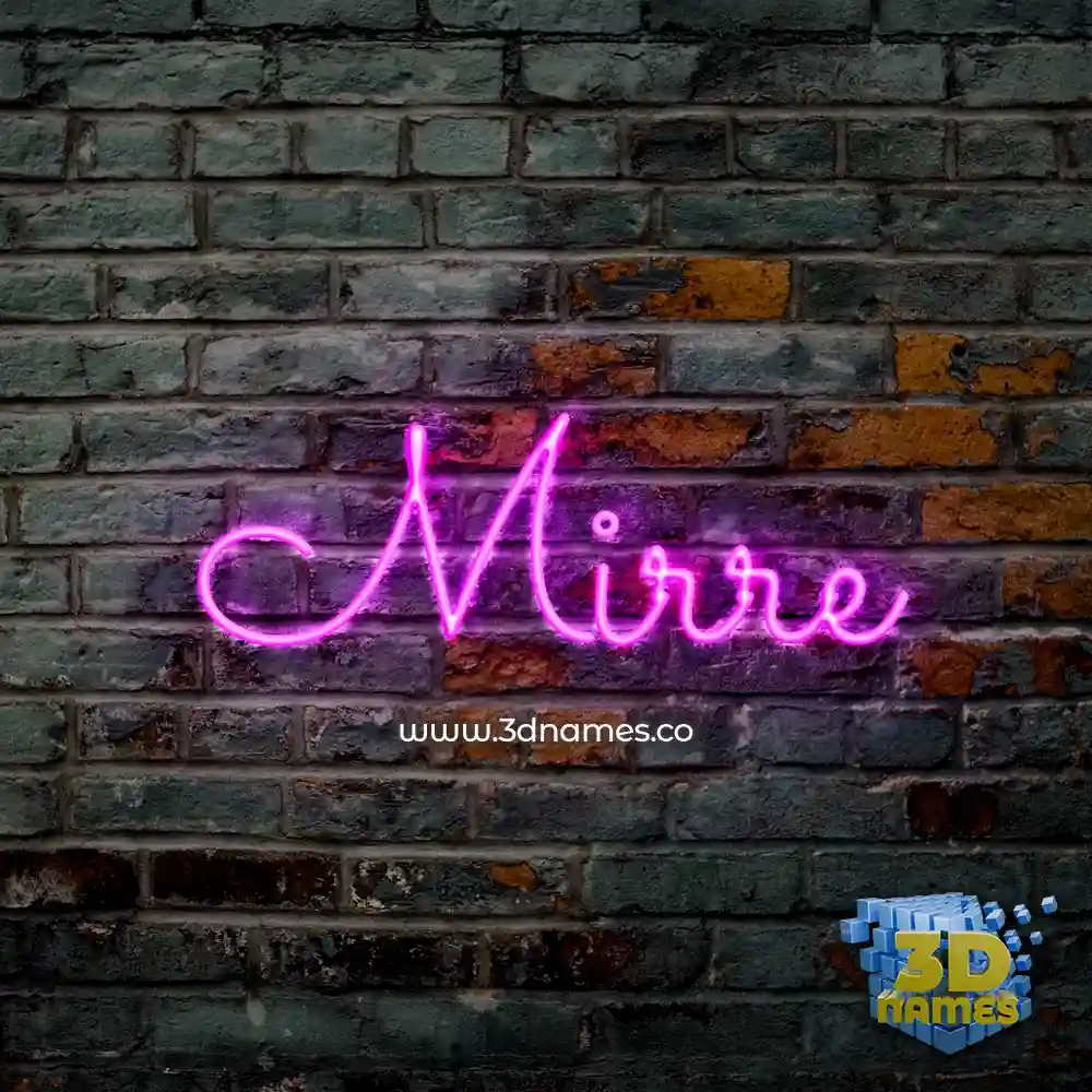 mirre in Pink Neon style - 3D name wallpaper