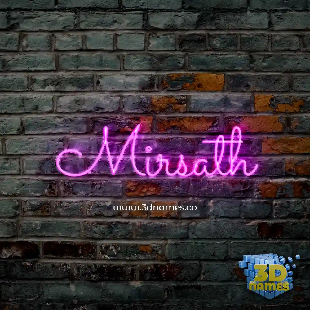 mirsath in Pink Neon style - 3D name wallpaper