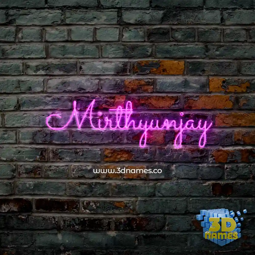 mirthyunjay in Pink Neon style - 3D name wallpaper