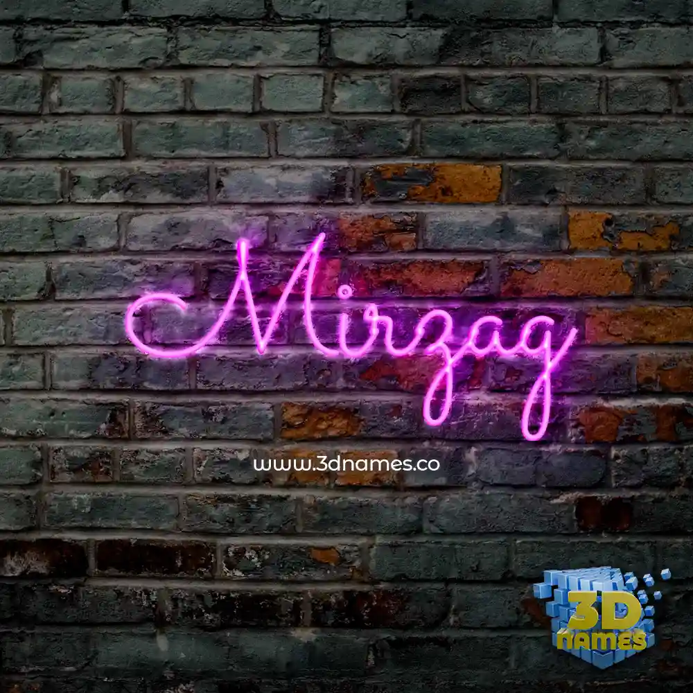 mirzag in Pink Neon style - 3D name wallpaper