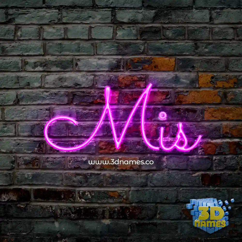 mis in Pink Neon style - 3D name wallpaper