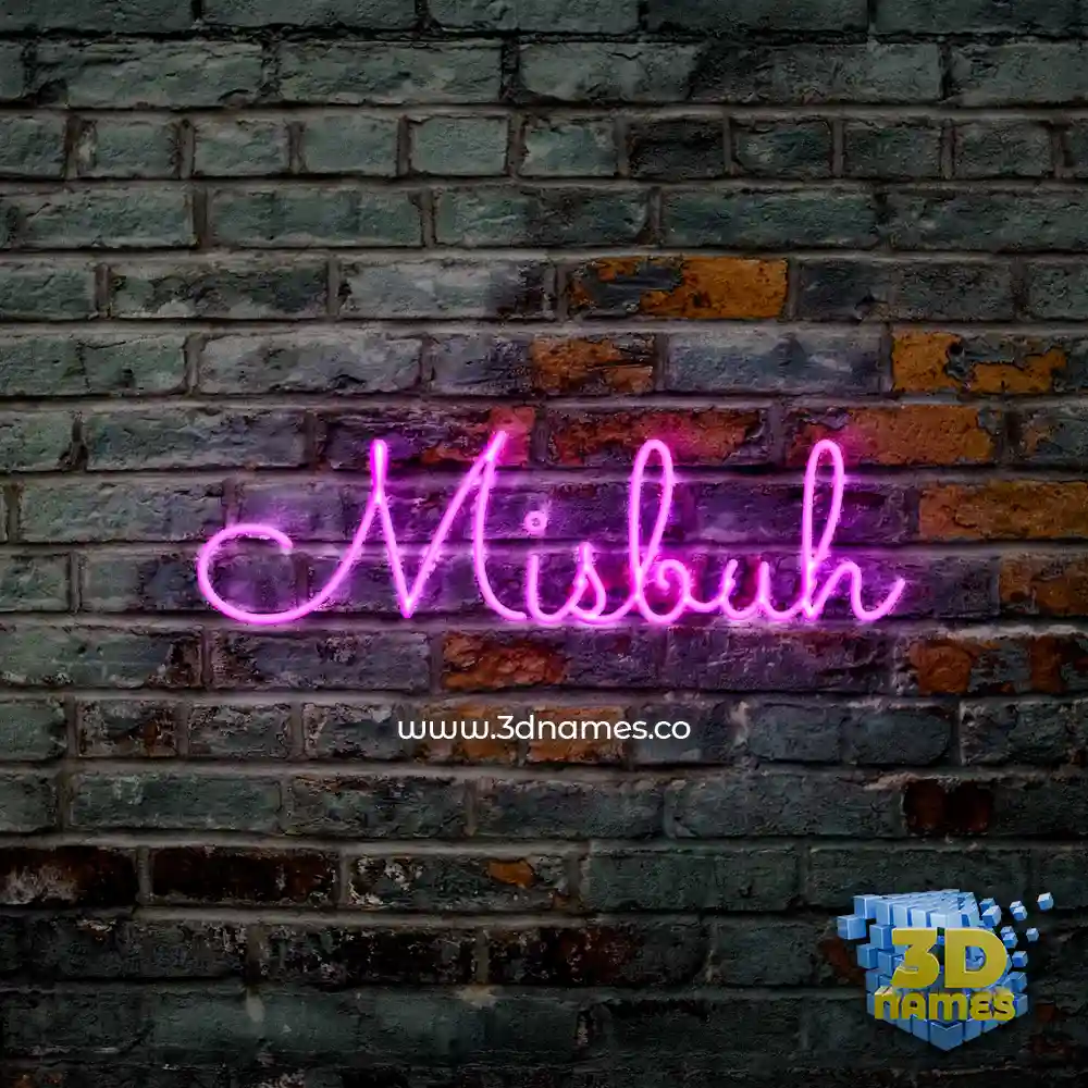 misbuh in Pink Neon style - 3D name wallpaper