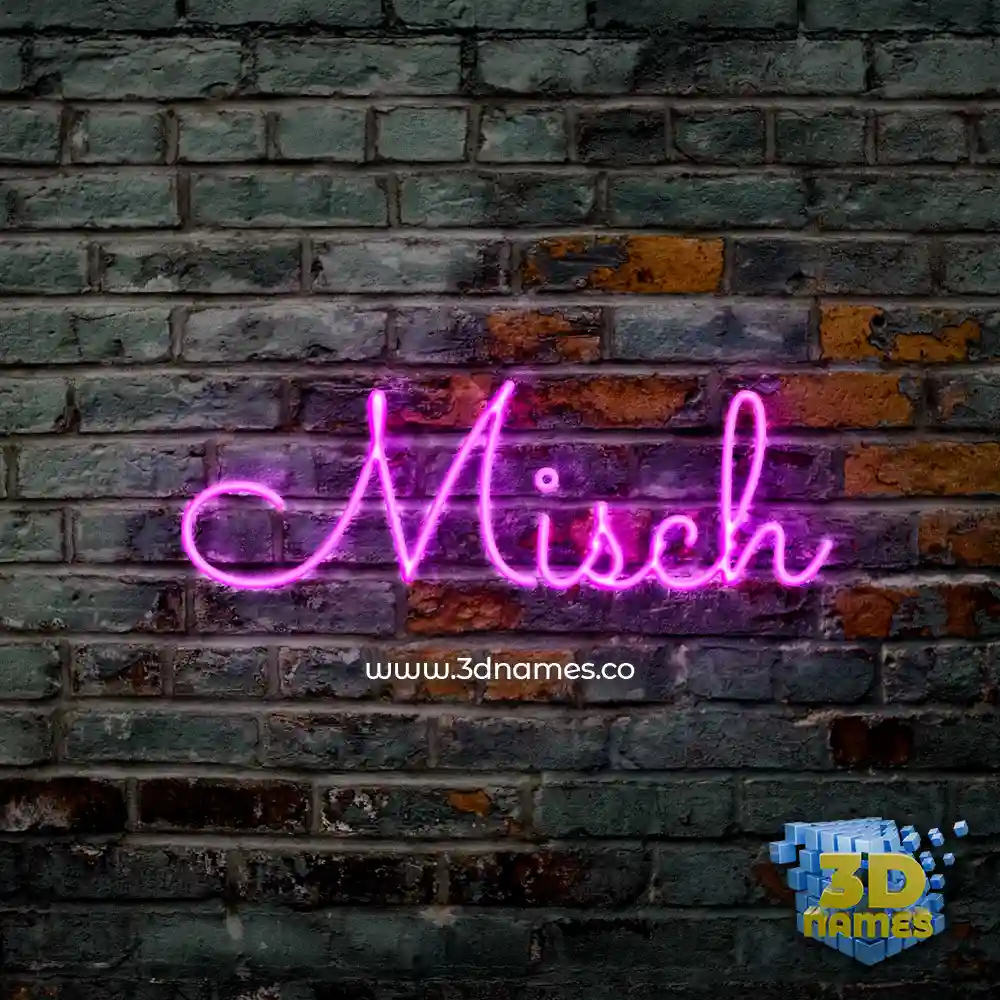 misch in Pink Neon style - 3D name wallpaper