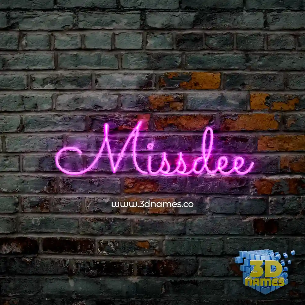 missdee in Pink Neon style - 3D name wallpaper