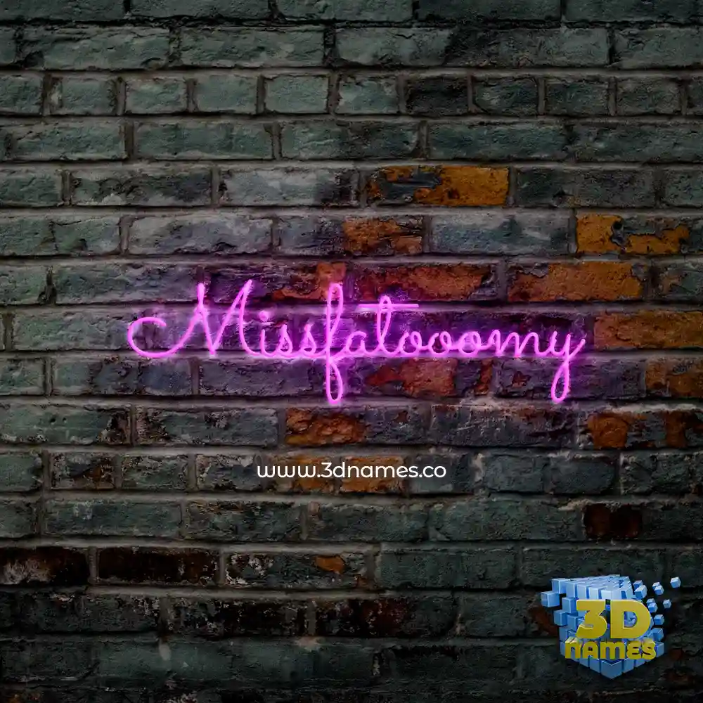 missfatooomy in Pink Neon style - 3D name wallpaper