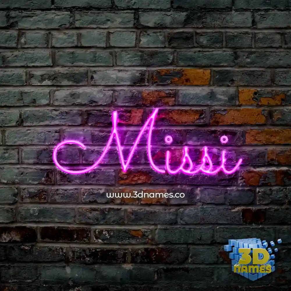 missi in Pink Neon style - 3D name wallpaper