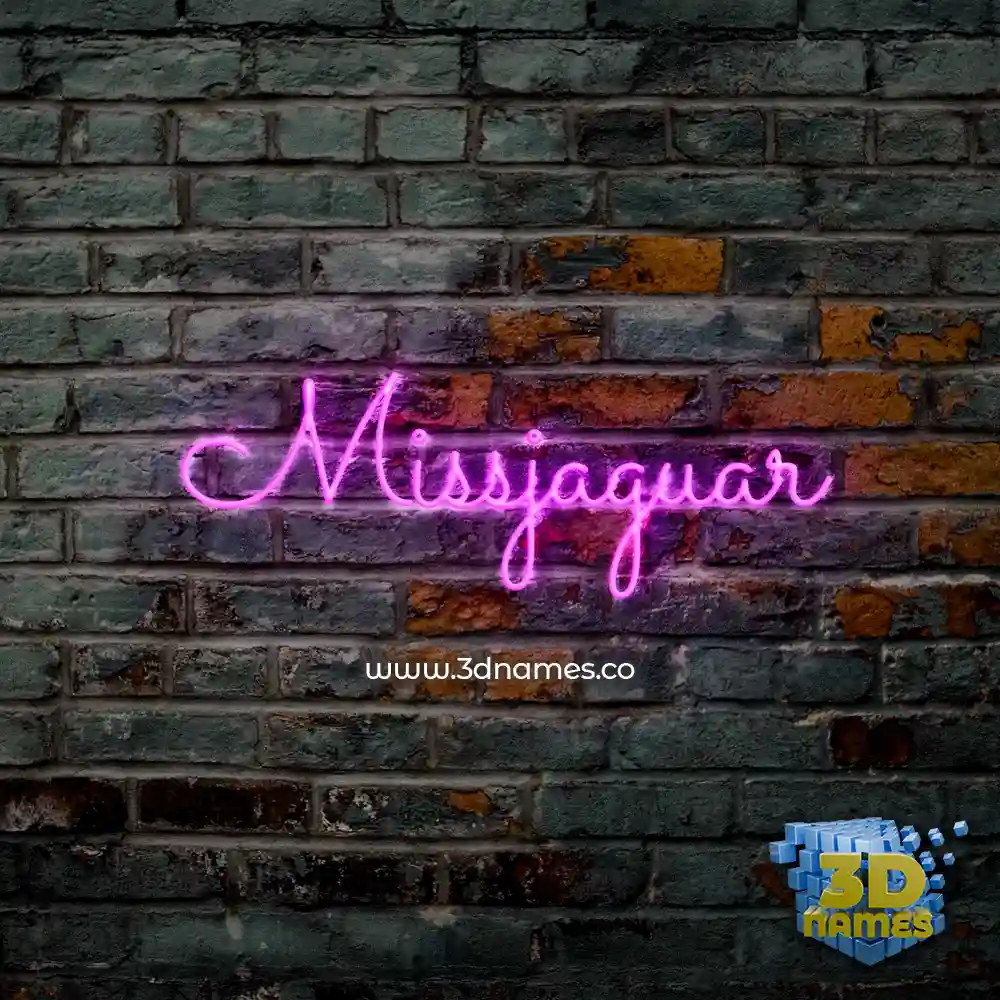 missjaguar in Pink Neon style - 3D name wallpaper