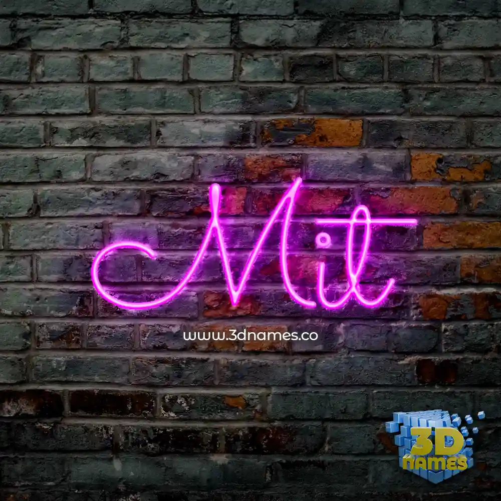 mit in Pink Neon style - 3D name wallpaper