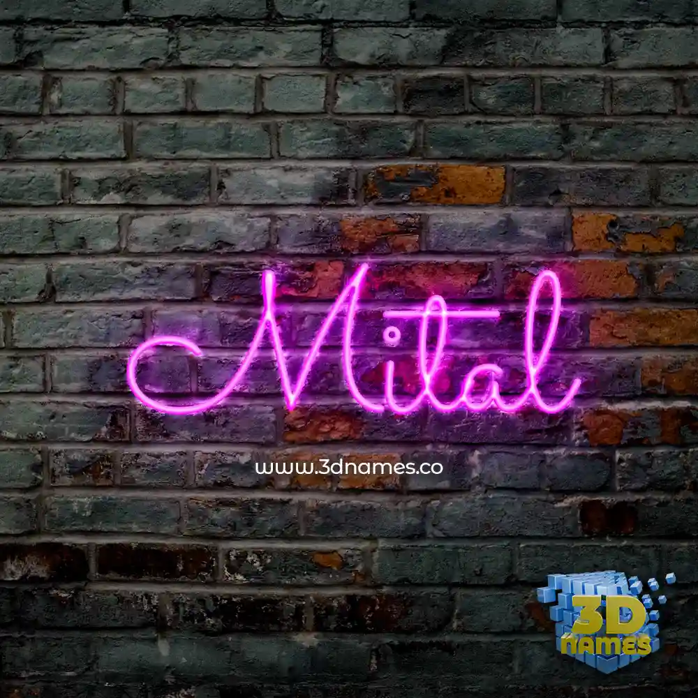 mital in Pink Neon style - 3D name wallpaper