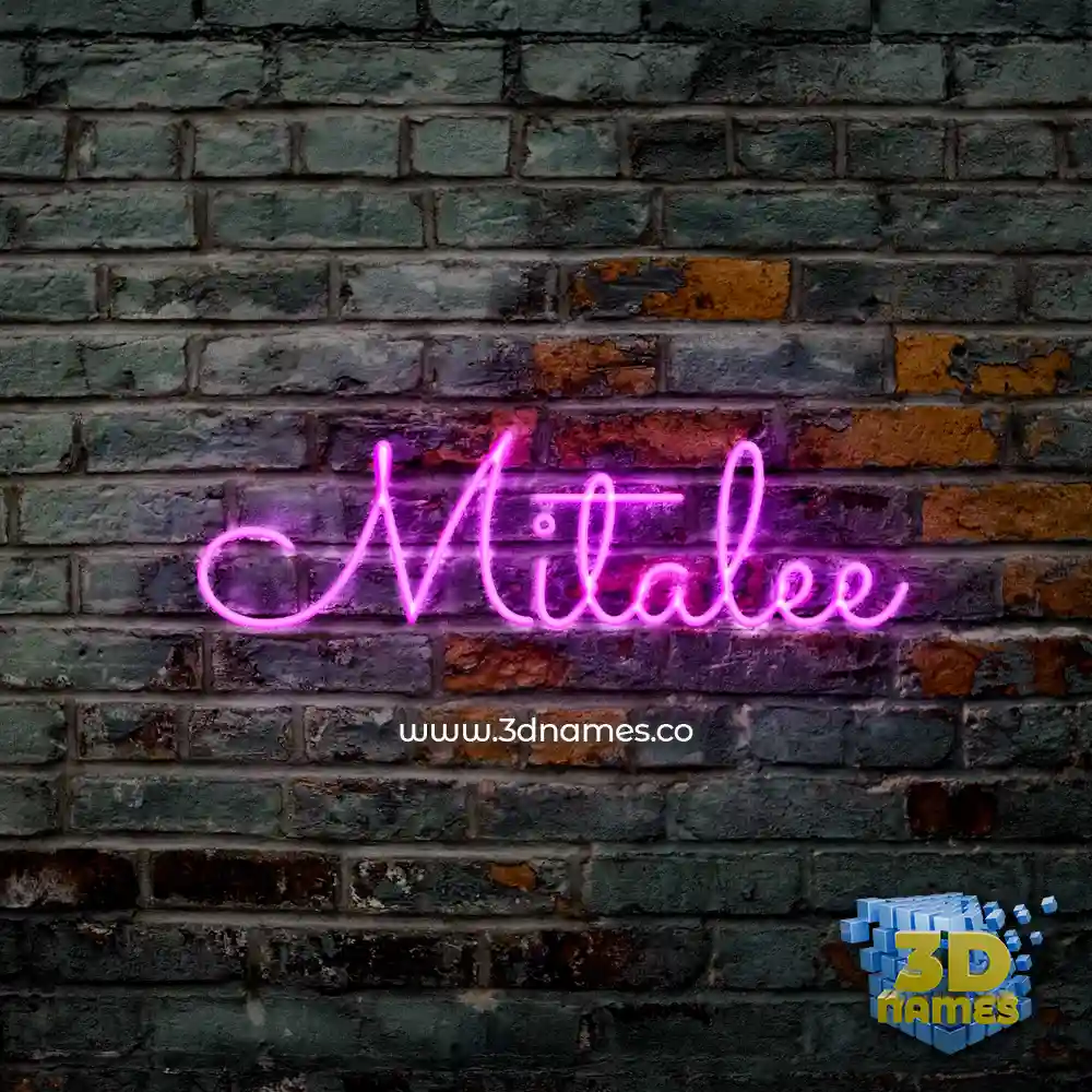 mitalee in Pink Neon style - 3D name wallpaper