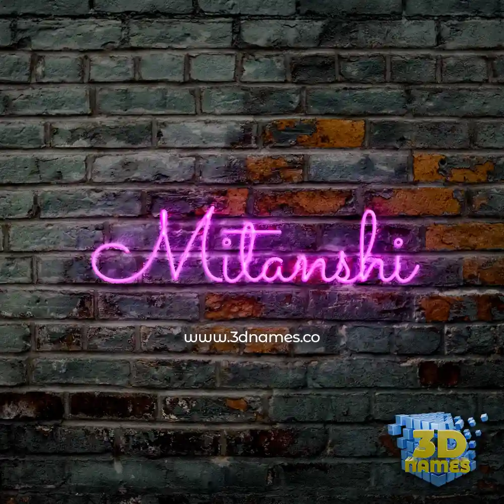 mitanshi in Pink Neon style - 3D name wallpaper