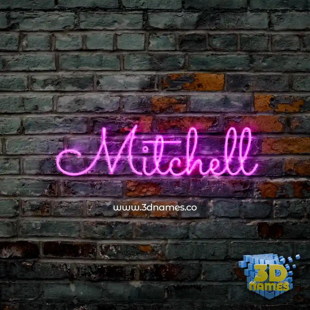 mitchell in Pink Neon style - 3D name wallpaper