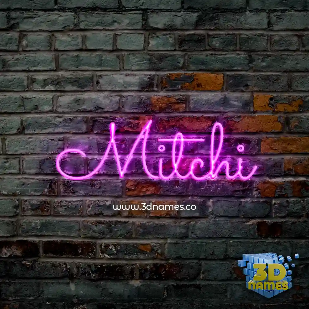 mitchi in Pink Neon style - 3D name wallpaper