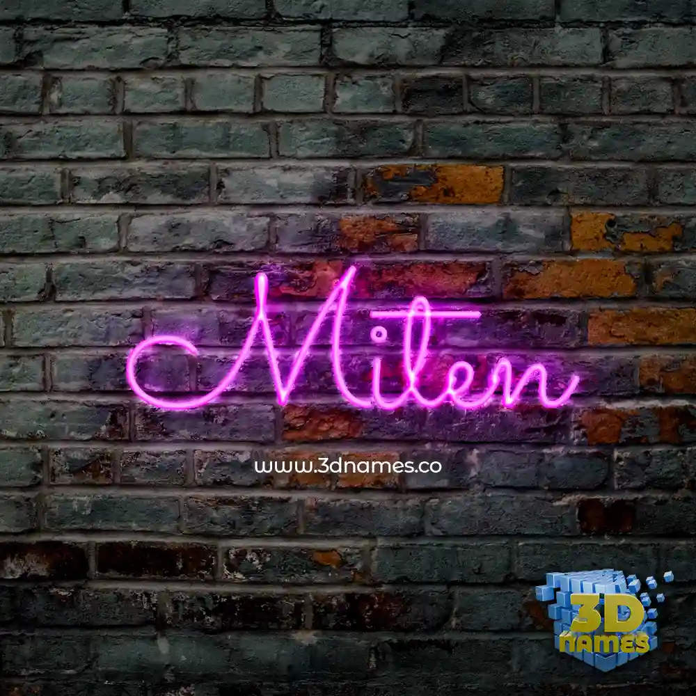 miten in Pink Neon style - 3D name wallpaper