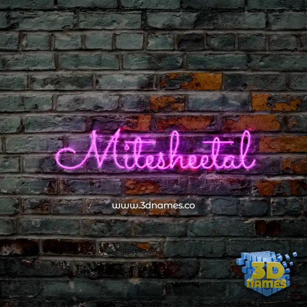 mitesheetal in Pink Neon style - 3D name wallpaper