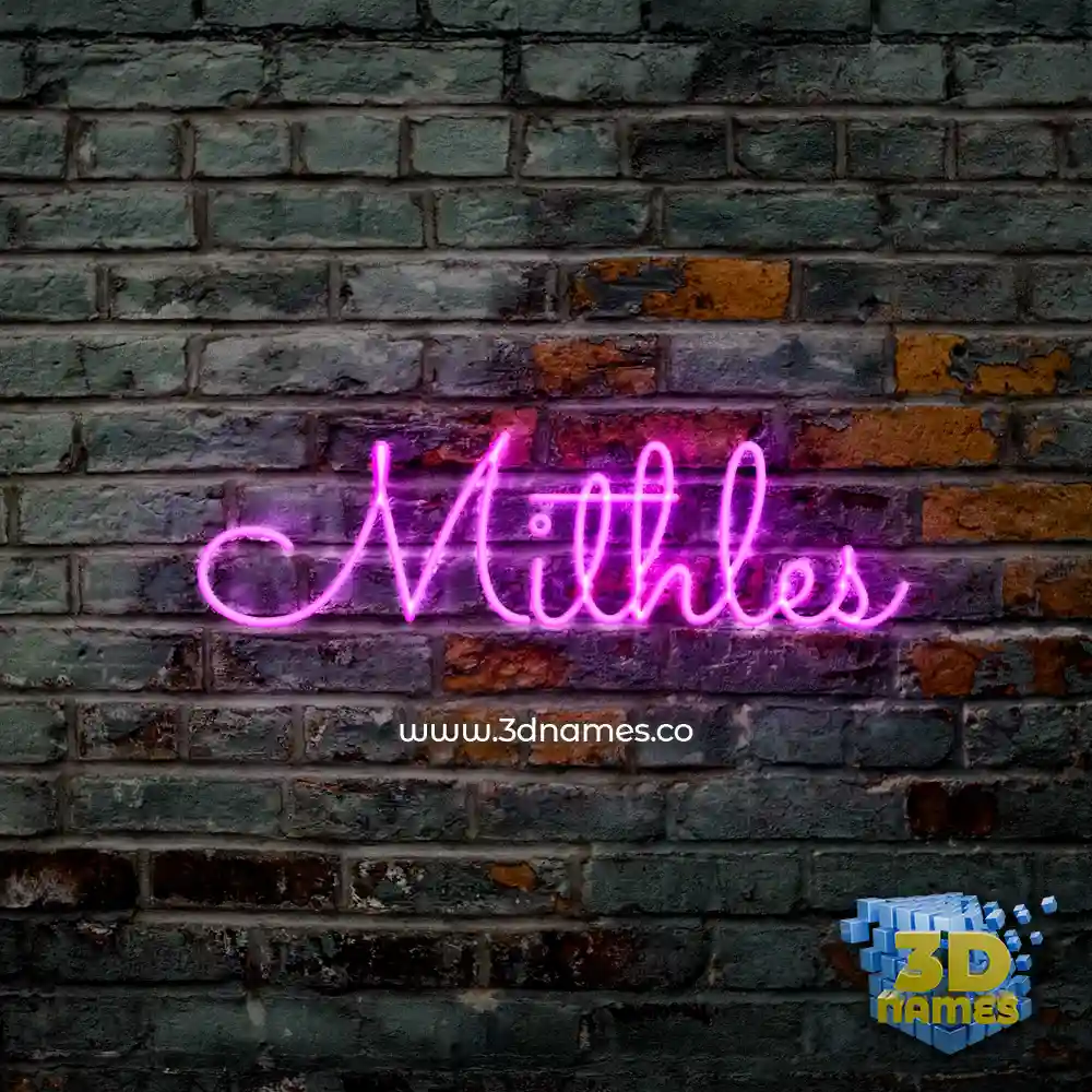 mithles in Pink Neon style - 3D name wallpaper