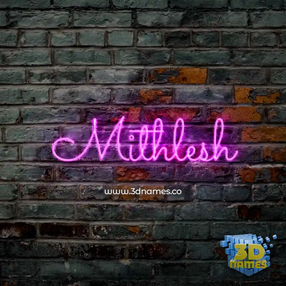 mithlesh in Pink Neon style - 3D name wallpaper