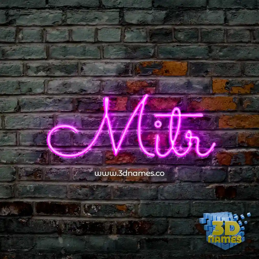 mitr in Pink Neon style - 3D name wallpaper