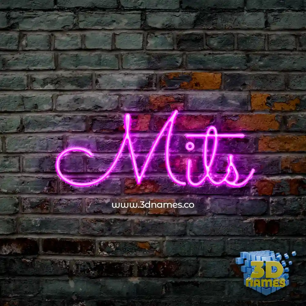 mits in Pink Neon style - 3D name wallpaper