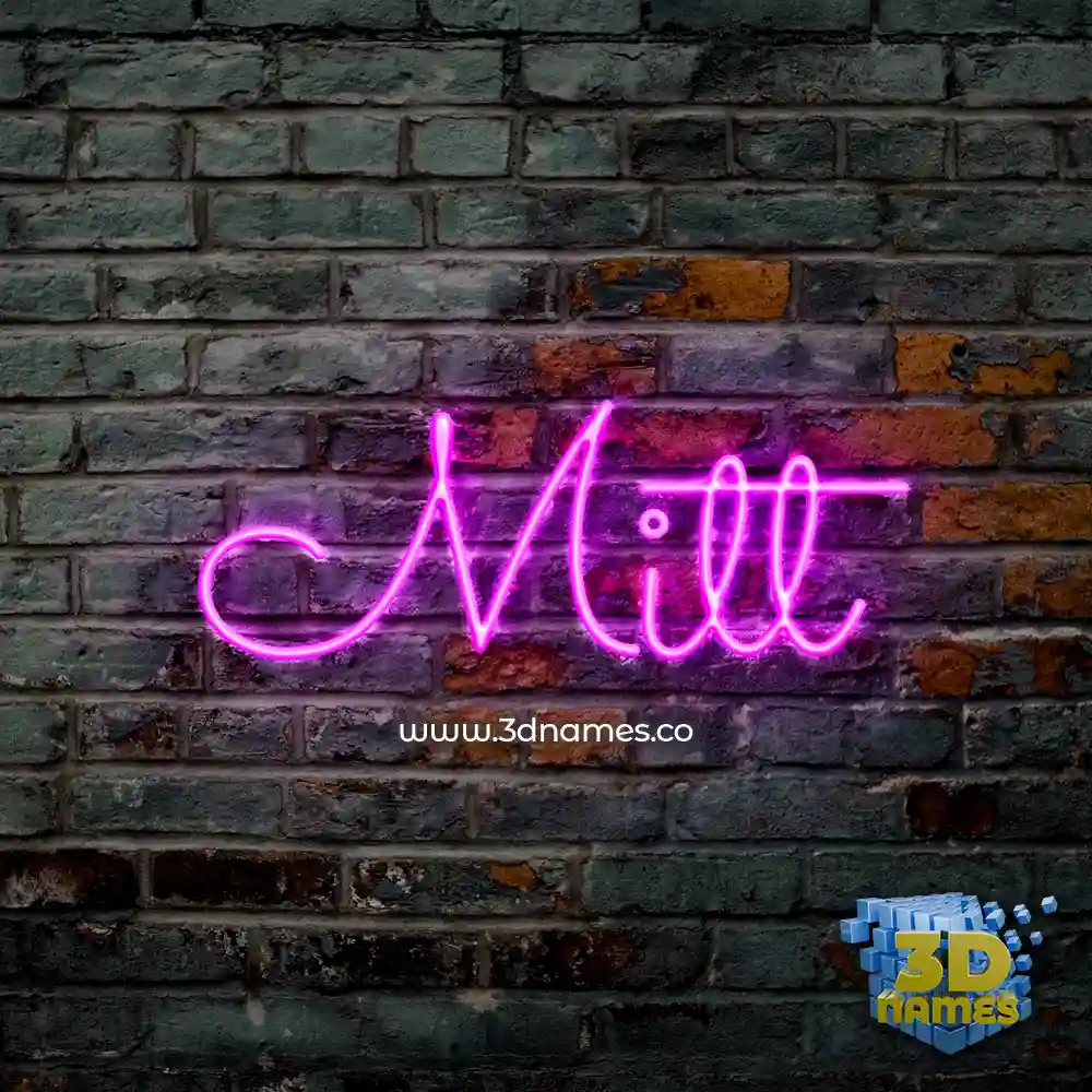mitt in Pink Neon style - 3D name wallpaper