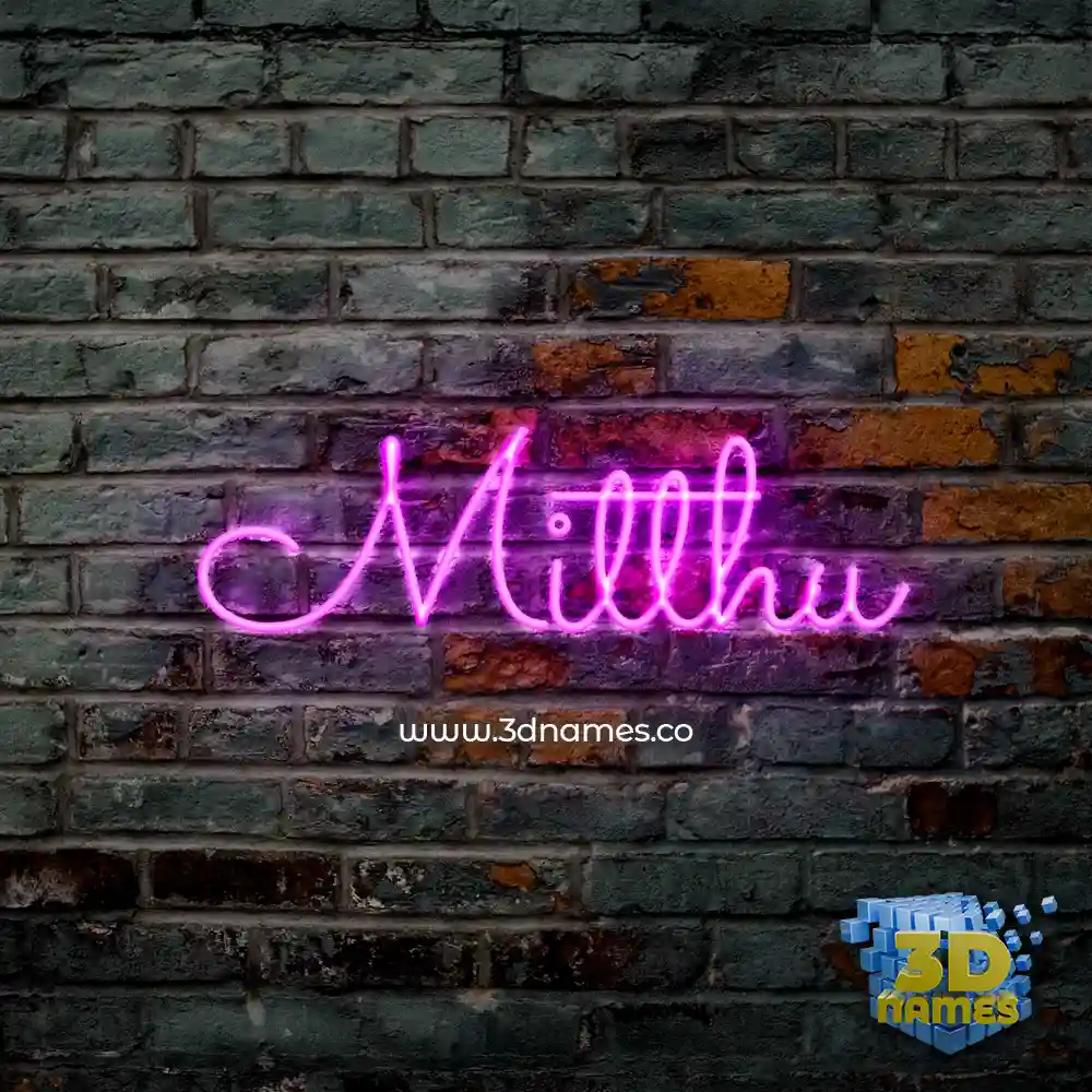 mitthu in Pink Neon style - 3D name wallpaper