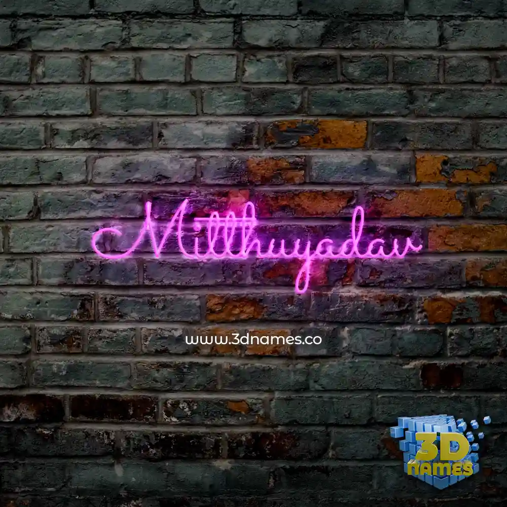 mitthuyadav in Pink Neon style - 3D name wallpaper