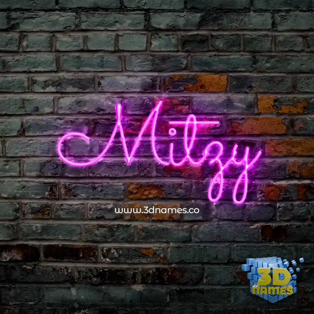 mitzy in Pink Neon style - 3D name wallpaper