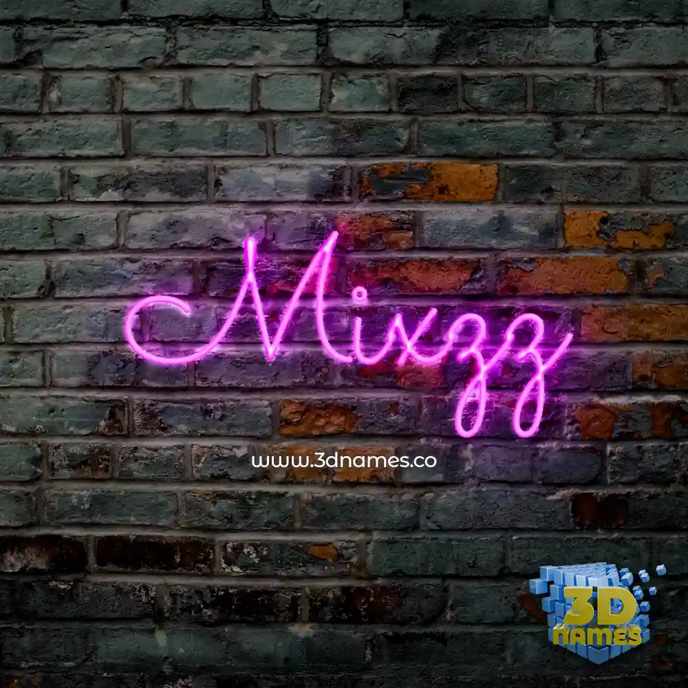 mixzz in Pink Neon style - 3D name wallpaper