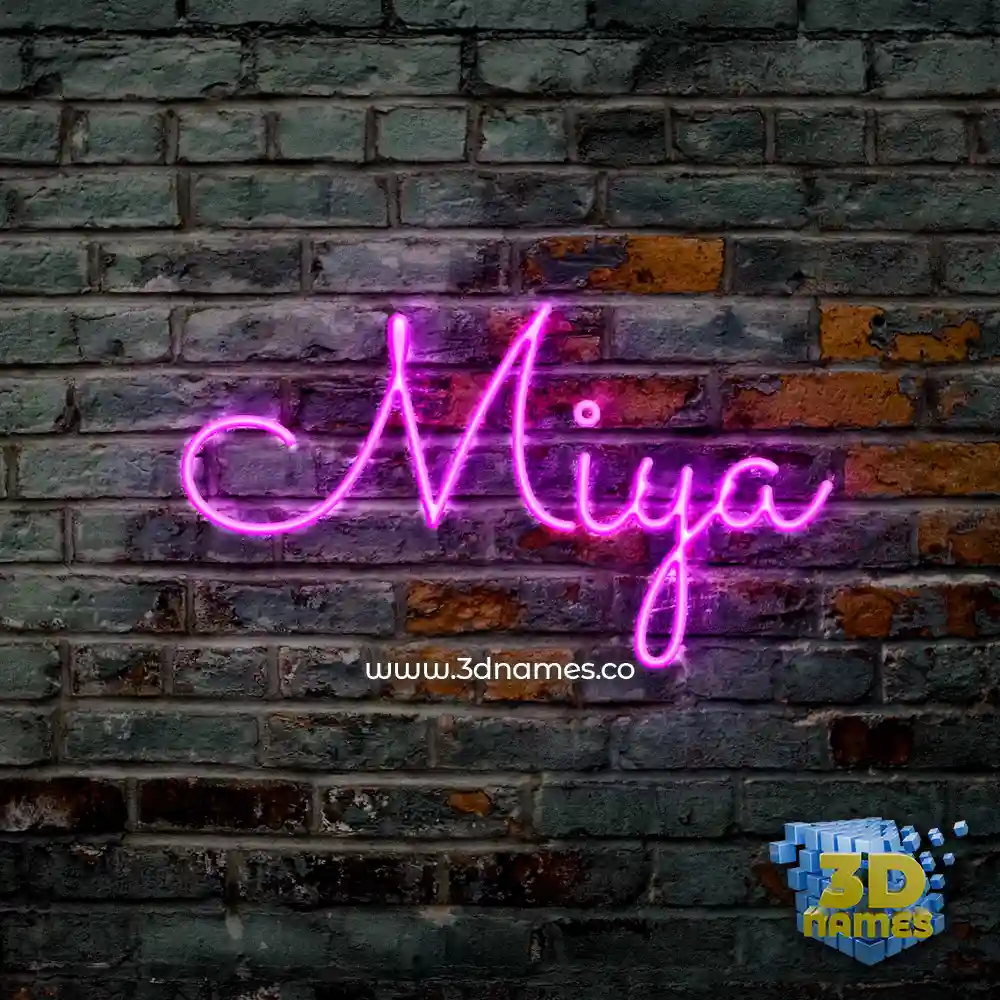 miya in Pink Neon style - 3D name wallpaper