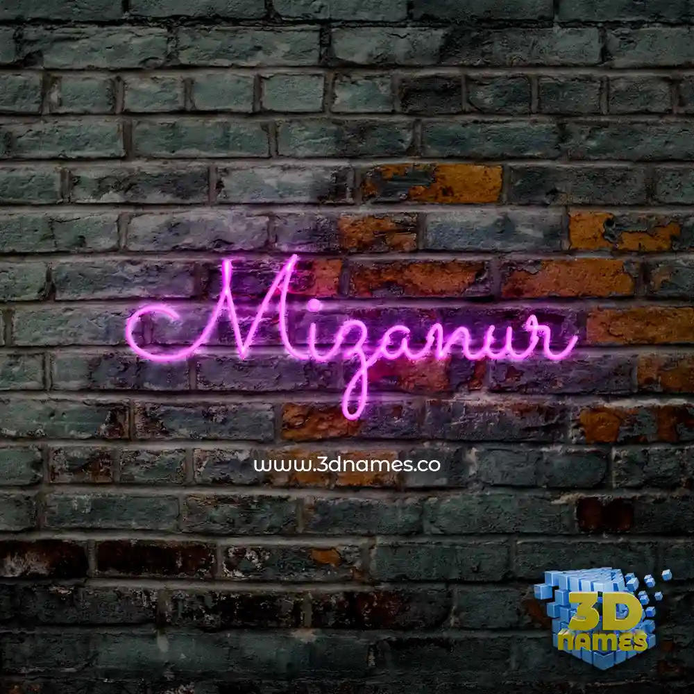 mizanur in Pink Neon style - 3D name wallpaper