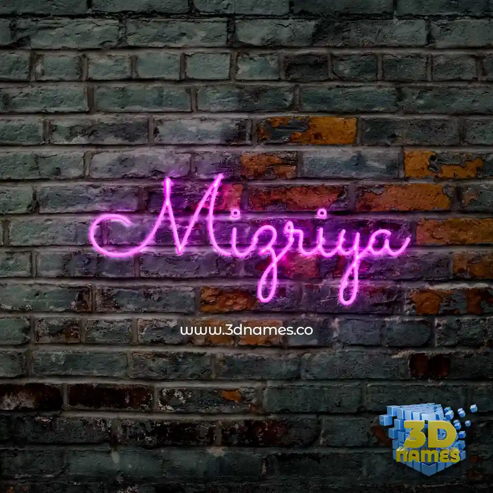 mizriya in Pink Neon style - 3D name wallpaper