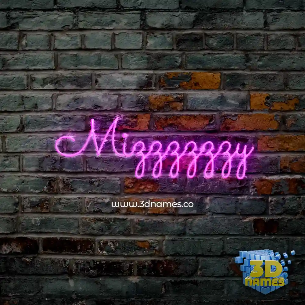 mizzzzzzy in Pink Neon style - 3D name wallpaper