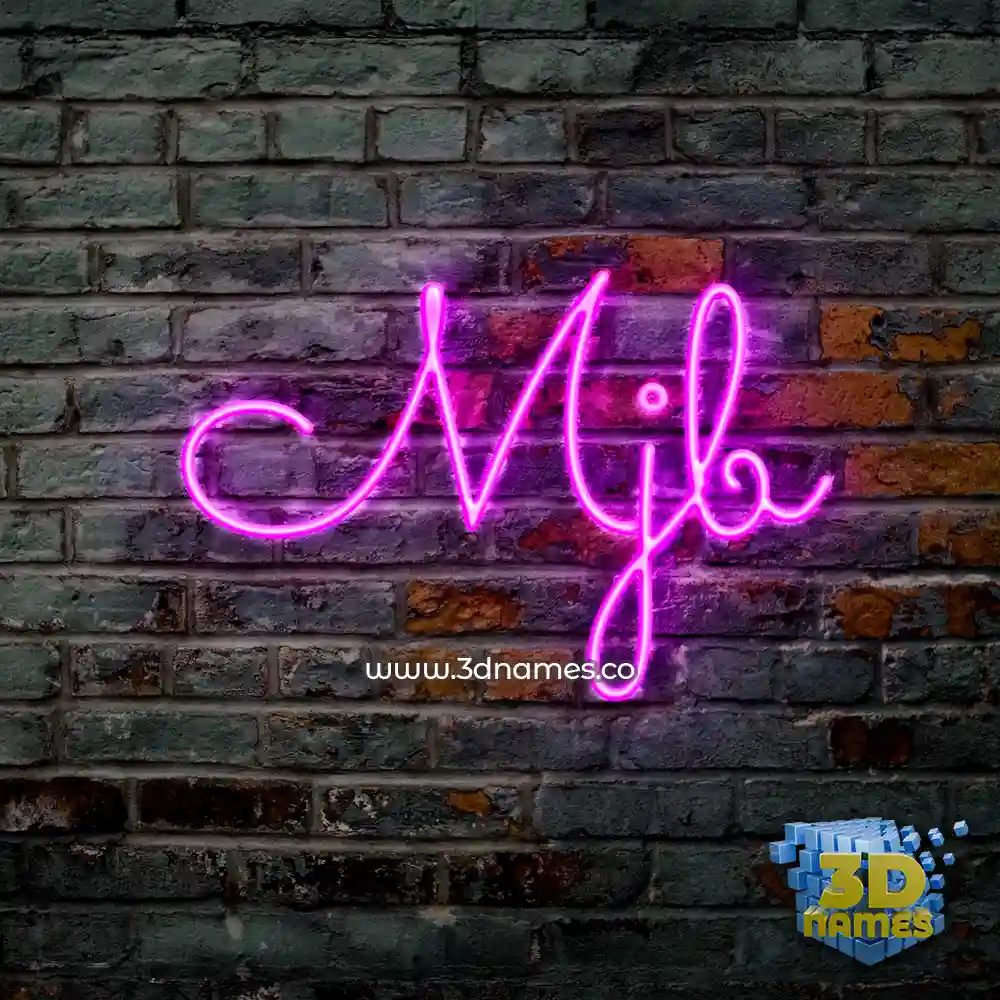 mjb in Pink Neon style - 3D name wallpaper