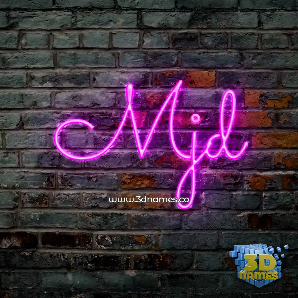 mjd in Pink Neon style - 3D name wallpaper