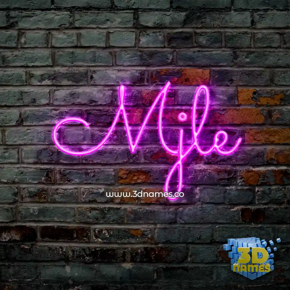 mjle in Pink Neon style - 3D name wallpaper