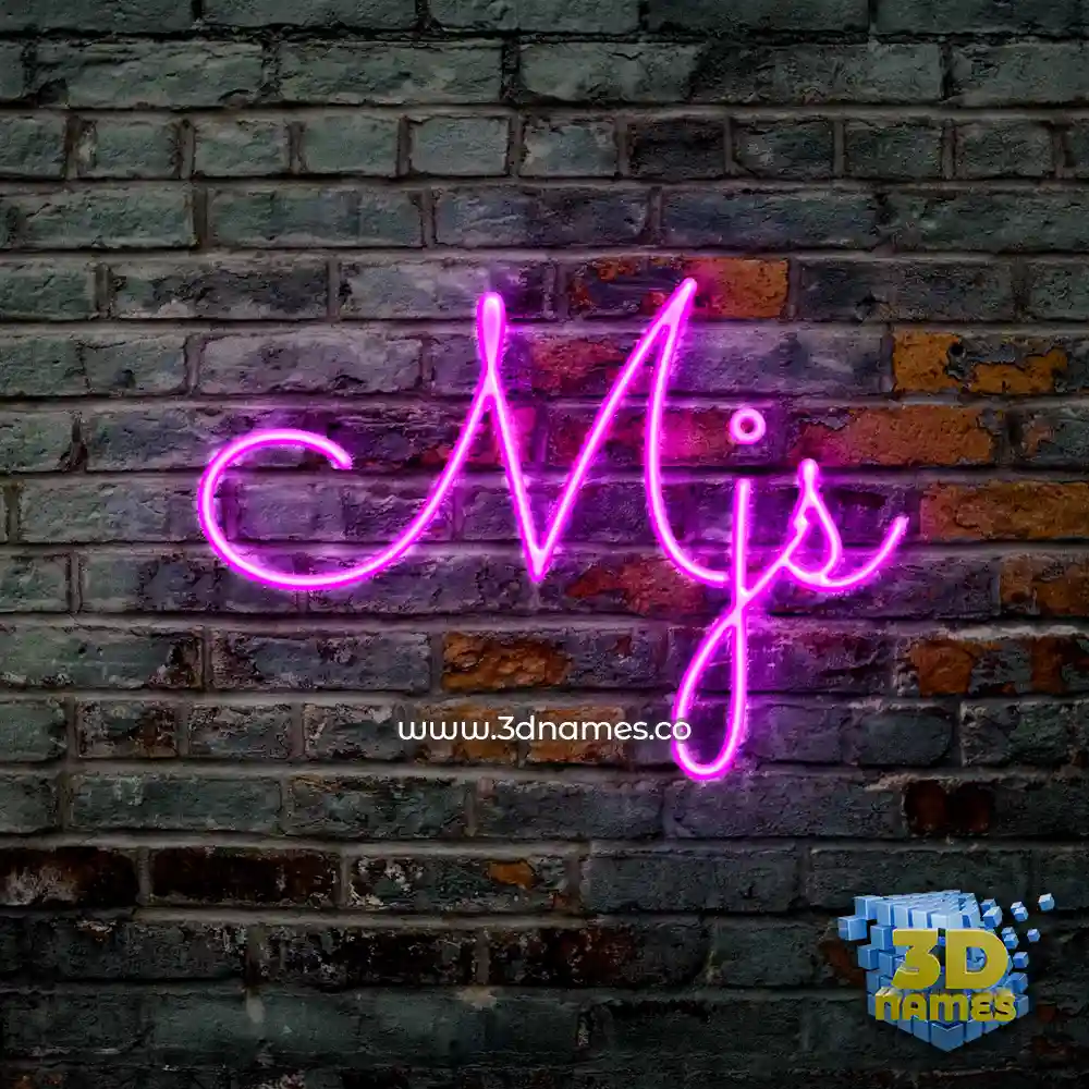 mjs in Pink Neon style - 3D name wallpaper